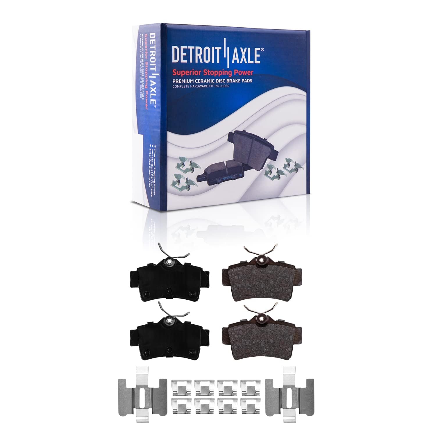 Detroit Axle - Rear Brake Kit for 1994-2004 Ford Mustang Base GT Replacement Drilled & Slotted Brakes Rotors 1995 1996 1997 1998 1999 2000 2001 2002 2003 Ceramic Brake Pads