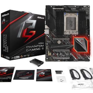 ASROCK Socket TR4 AMD X399, with Chips ATX Gaming Motherboard X399 Phantom Gaming 6