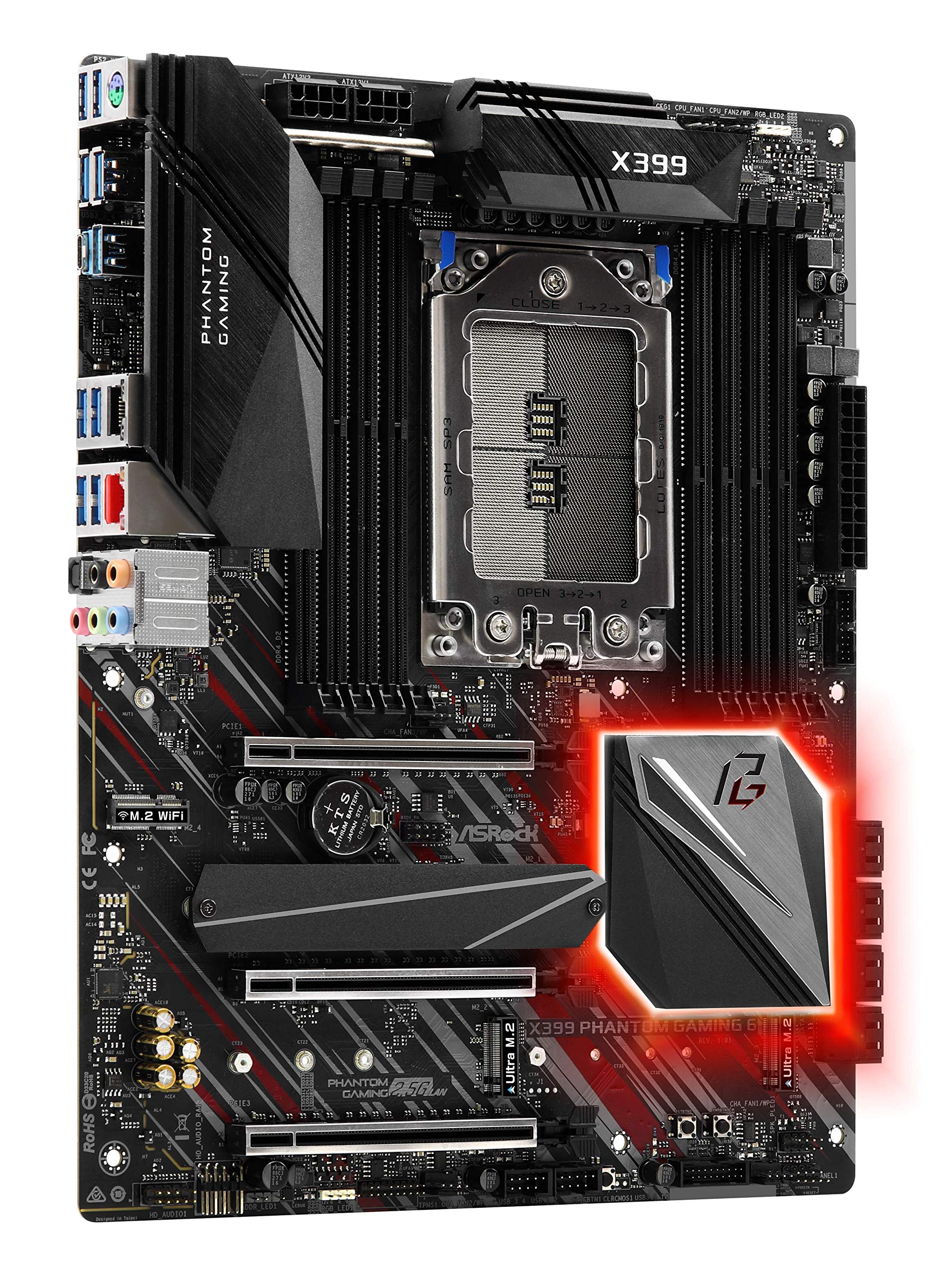 ASROCK Socket TR4 AMD X399, with Chips ATX Gaming Motherboard X399 Phantom Gaming 6