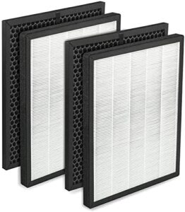 altec filters compatible with lv-pur131 levoit air purifier replacement filters, 2 hepa filters & 2 activiated carbon honeycomb filters