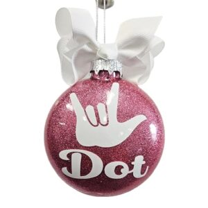 personalized asl christmas ornament - i love you sign american sign language for deaf or interpreter - great gift for her or white elephant gift exchange