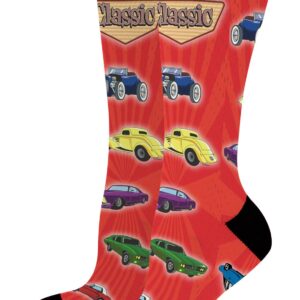 Classic Car Lover Gifts for Men and Women Classics Sock Car Novelty Gifts 1-Pair Novelty Crew Socks