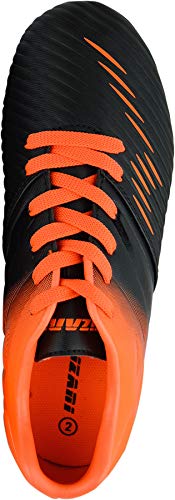 Vizari Liga FG Soccer Shoes for Kids, Firm Ground Outdoor Soccer Shoes for Kids (8, Black/Orange)