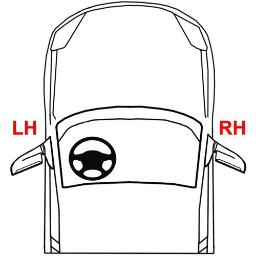 Kool-Vue Mirror Compatible with 2009-2015 Honda Pilot Passenger Side Manual Folding, Heated, Paintable, Power Glass