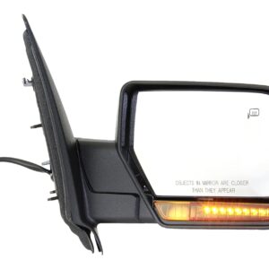 Kool-Vue Mirror Compatible with 2007-2010 Ford Expedition Passenger Side With Heated, Manual Folding, Puddle Light FO1321363