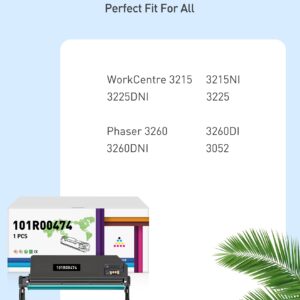 BAISINE Compatible 3215 101R00474 Drum Cartridge Replacement for Xerox 101R00474 Phaser 3260 3260DNI 3260DI WorkCentre 3215 3225 3215NI 3225DNI Printer Ink (Drum, 1 Pack)