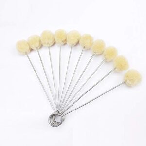 25 Pieces Wool Daubers Ball Brush Leather Dye Tool with Metal Handle Applicator for DIY Crafts Projects