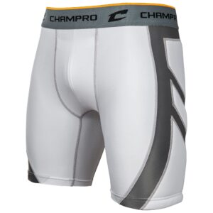 champro wind up compression polyester/spandex sliding short, adult x-large, white