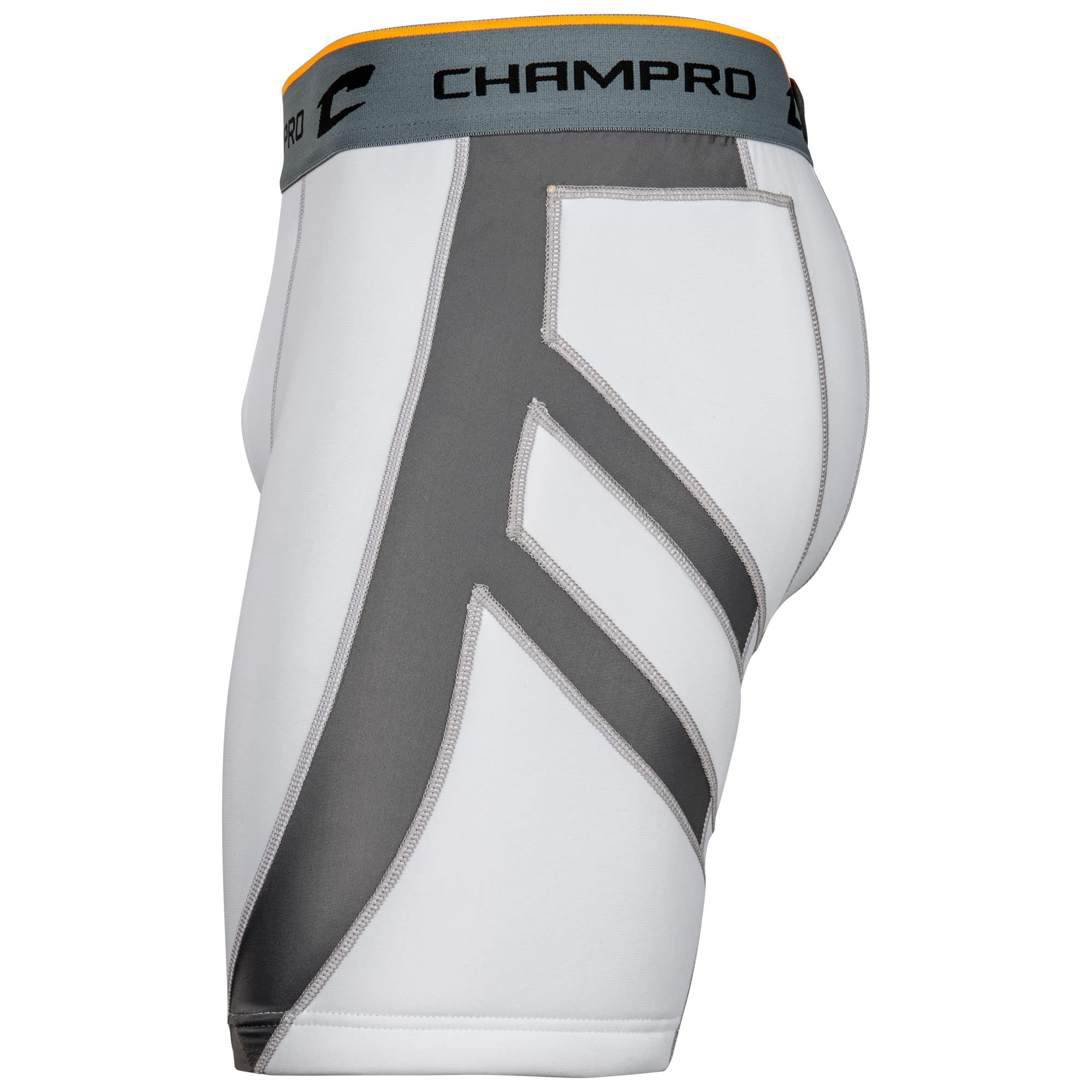 Champro Wind Up Compression Polyester/Spandex Sliding Short, Adult X-Large, White