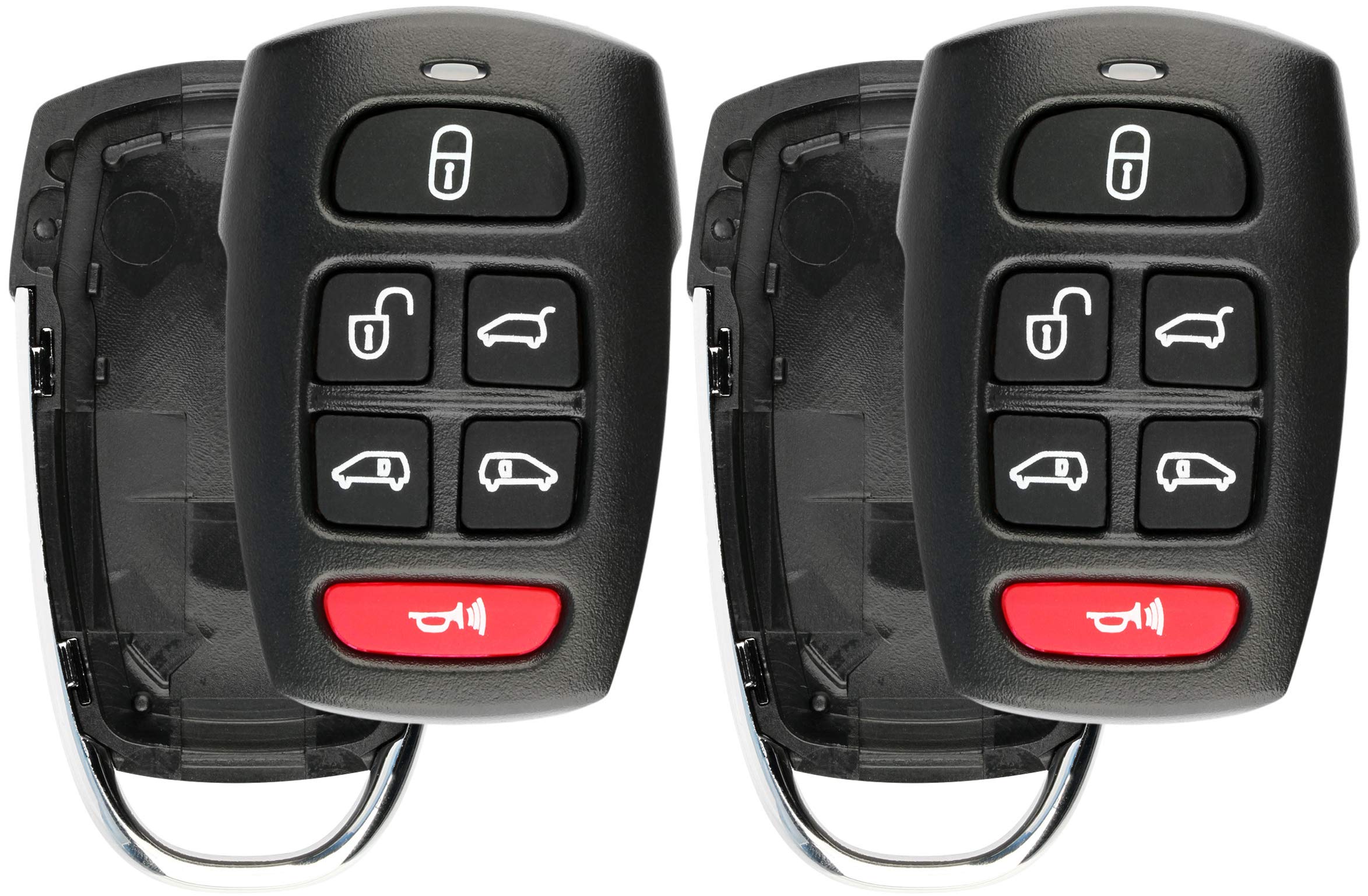 KeylessOption Keyless Entry Remote Key Fob Shell Case Cover Button Pad for Hyundai Entorage Kia Sedona Mini Van (Pack of 2)