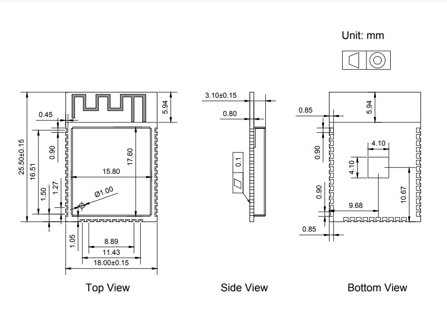 ESP-WROOM-32 Espressif Module 2.4 GHz Dual Core WLAN ESP-32 Bluetooth and WiFi Low Power Module 4M Flash X 5 PCS