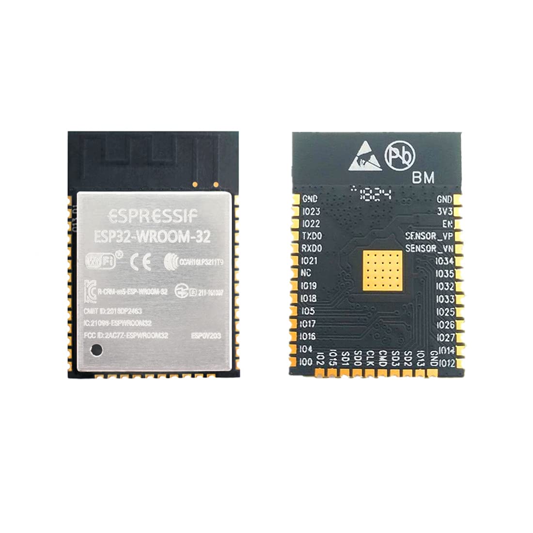 ESP-WROOM-32 Espressif Module 2.4 GHz Dual Core WLAN ESP-32 Bluetooth and WiFi Low Power Module 4M Flash X 5 PCS