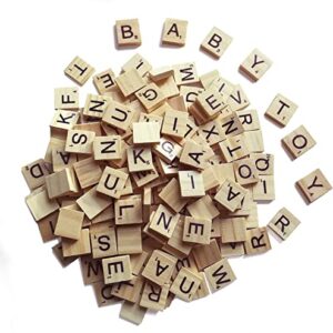 QMET 1000 Scrabble Letters for Crafts - Wood Scrabble Tiles - DIY Wood Gift Decoration - Making Alphabet Coasters and Scrabble Crossword Game