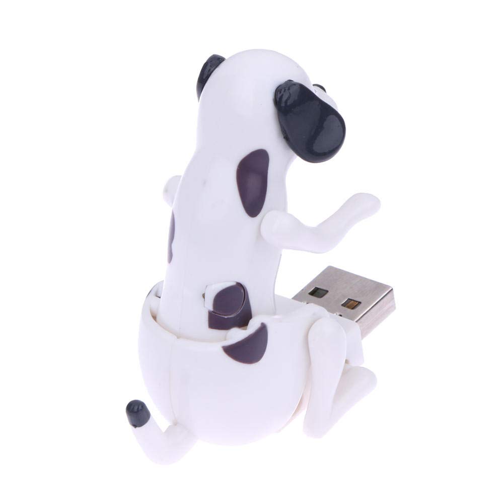 New White Mini Funny Cute USB Humping Spot Dog Toy USB Gadgets Humping USB Powered Dog for PC Laptop Gift for Kids