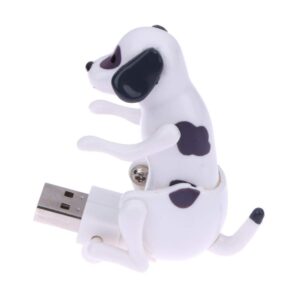 New White Mini Funny Cute USB Humping Spot Dog Toy USB Gadgets Humping USB Powered Dog for PC Laptop Gift for Kids