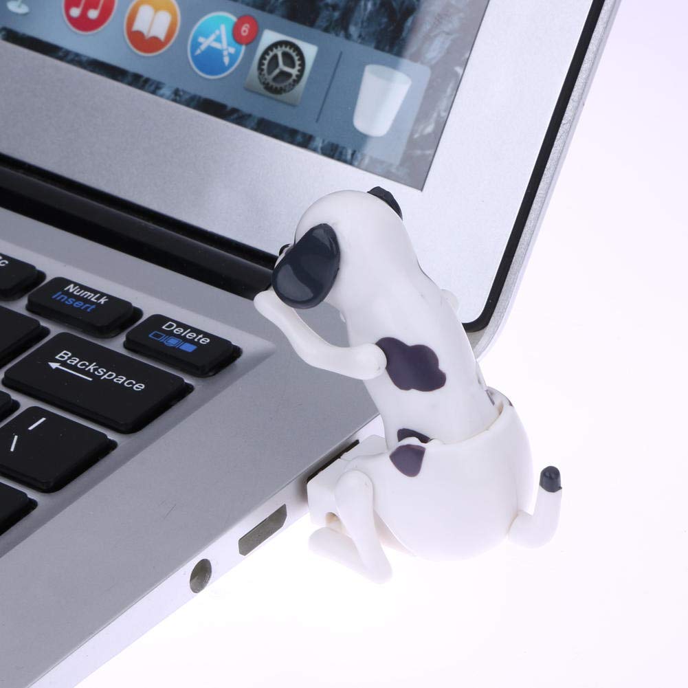 New White Mini Funny Cute USB Humping Spot Dog Toy USB Gadgets Humping USB Powered Dog for PC Laptop Gift for Kids