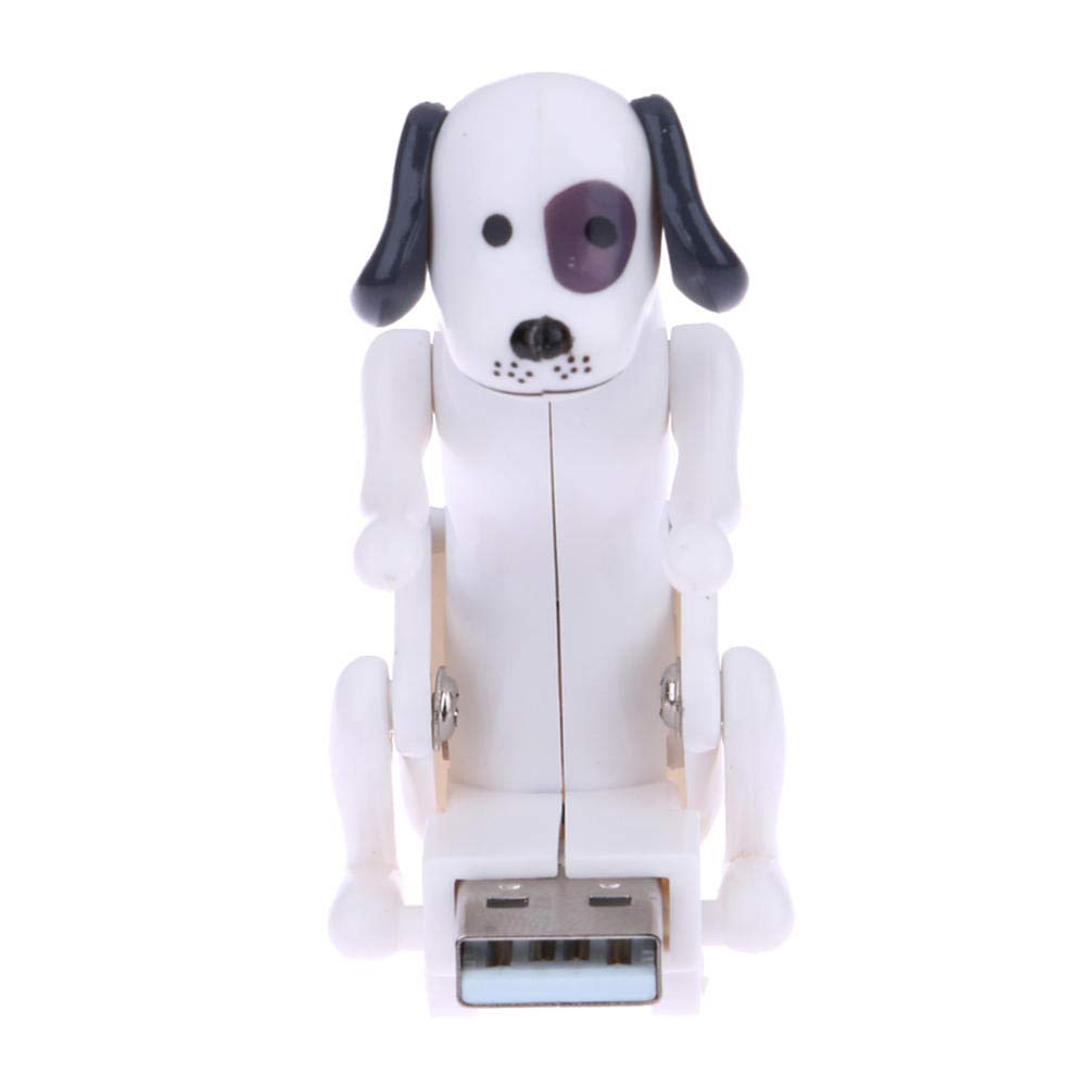 New White Mini Funny Cute USB Humping Spot Dog Toy USB Gadgets Humping USB Powered Dog for PC Laptop Gift for Kids