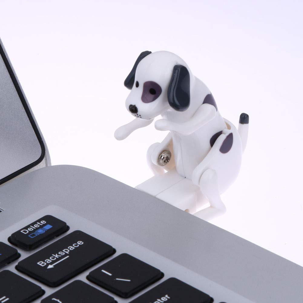 New White Mini Funny Cute USB Humping Spot Dog Toy USB Gadgets Humping USB Powered Dog for PC Laptop Gift for Kids