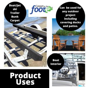 Boat Trailer Bunk Carpet 12 inches x 18 feet 16 Plus Ounces Black UV Stabilized Low Water Retention Polypropylene