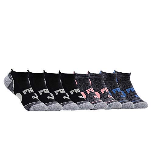 Puma No Show Women's Socks, Moisture Control Mesh Ventilation (10 Pair) (Hot Pink, Turquoise, Grey)