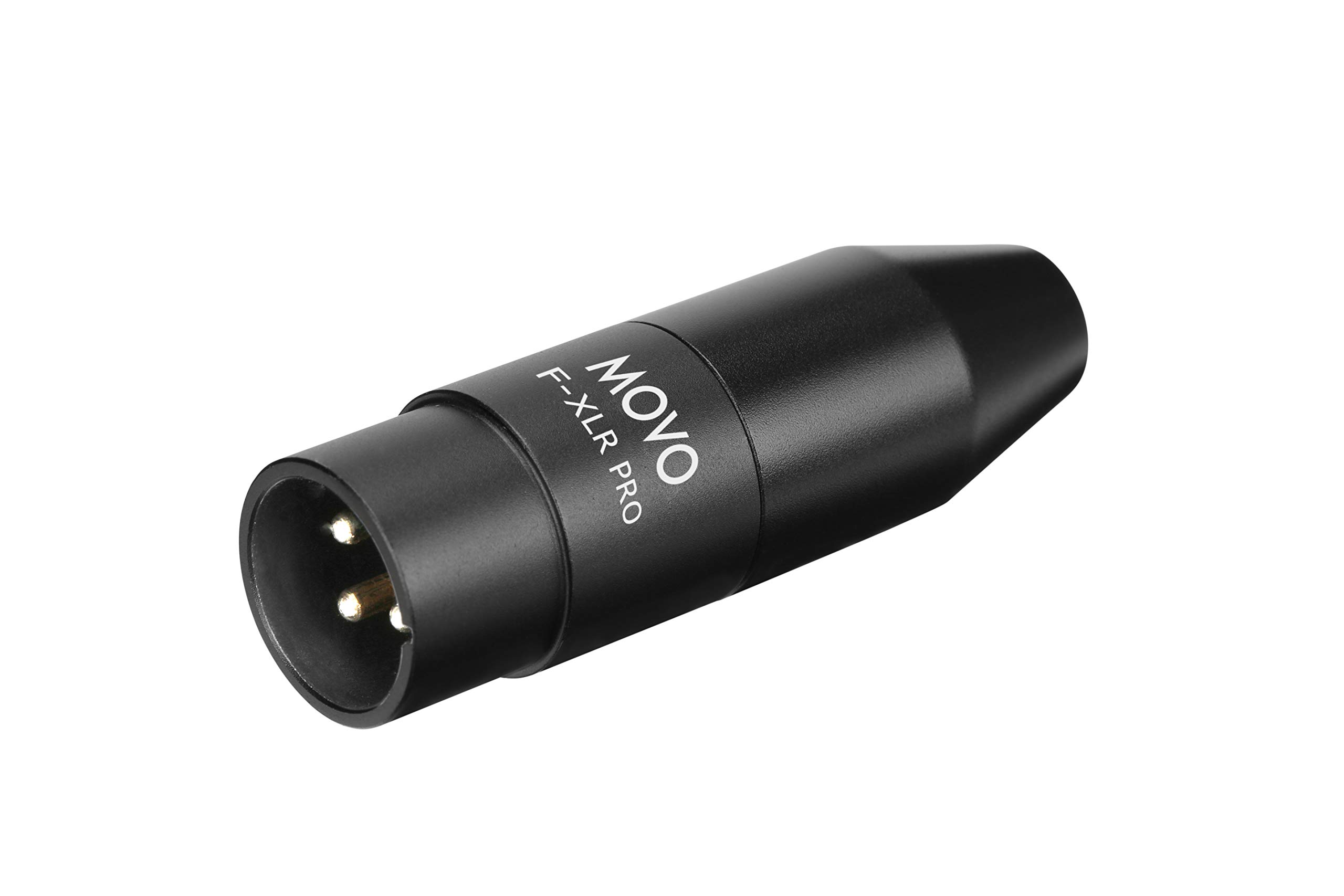 Movo FXLR-PRO 3.5mm (TRS) Mini-Jack Female Microphone Adapter to 3-pin XLR Male Connector with Integrated Phantom Power Converter