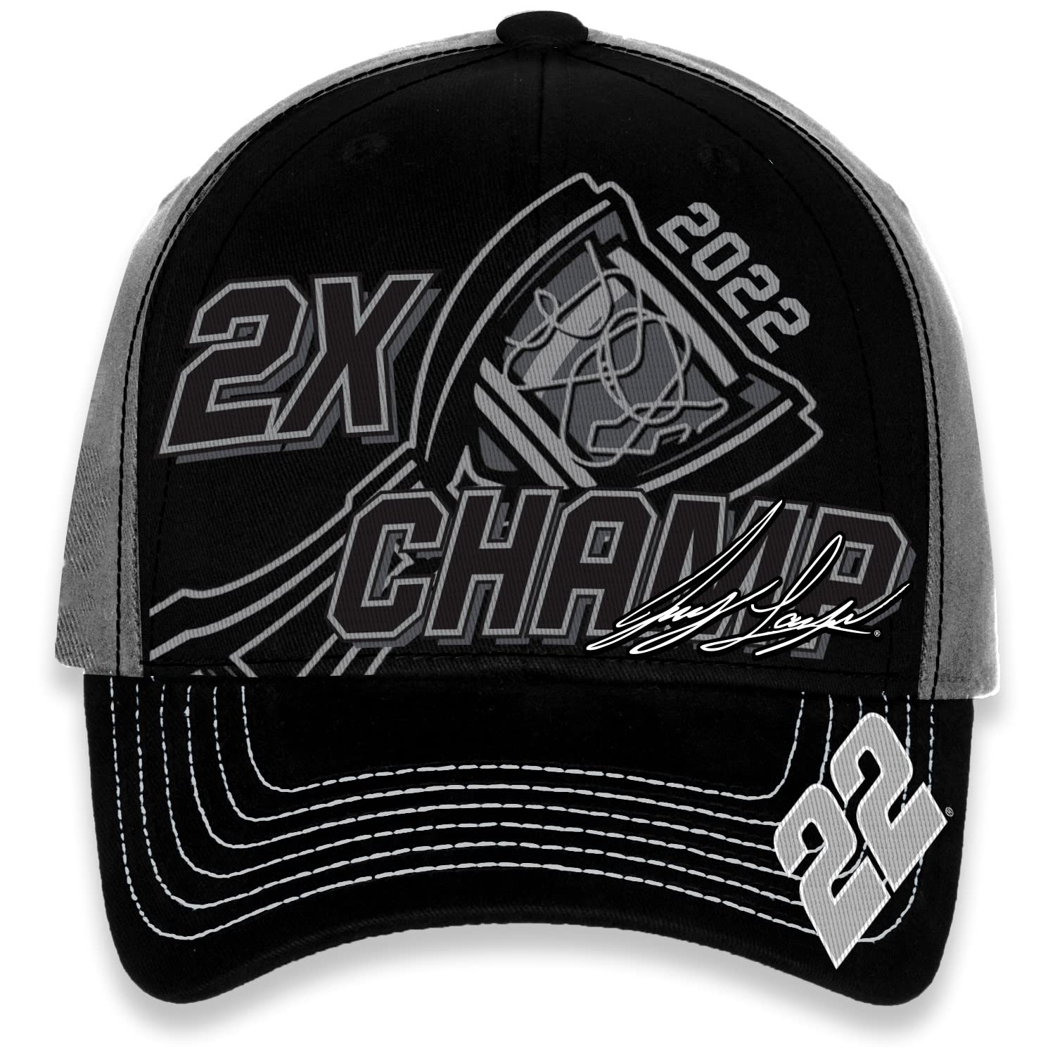 Joey Logano Team Penske Two-Time 2022 NASCAR Cup Series Champion Trophy Adjustable Hat Black