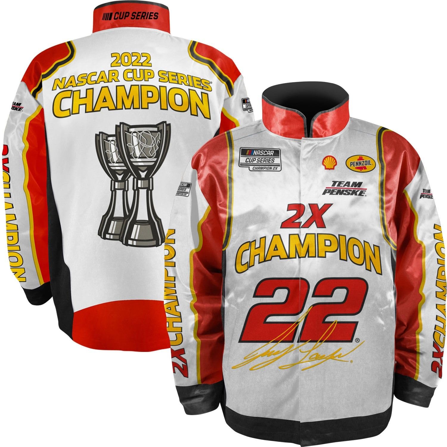 Checkered Flag Sports Joey Logano 2022 Cup Series Championship Jacket (as1, alpha, l, regular, regular)