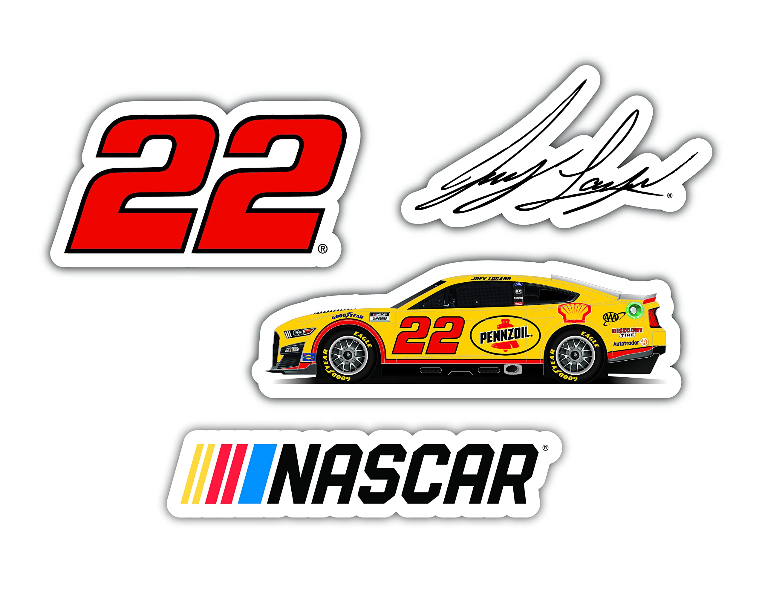 Joey Logano #22 NASCAR Cup Series 4 Pack Laser Cut Decal