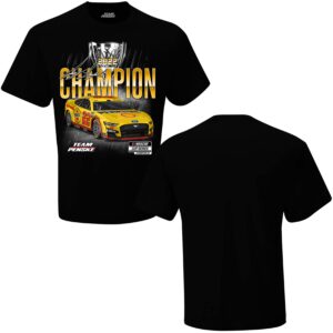 Joey Logano #22 Team Penske Black 2022 NASCAR Cup Series Champion 1 Sided Official T-Shirt (Large)