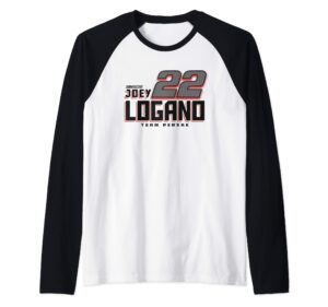 nascar - joey logano - carbon fiber raglan baseball tee