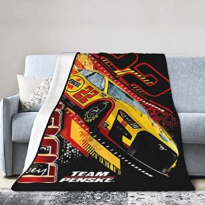 Joey Logano 22 All Season Fleece Blanket Throw Ultra Soft Flannel Blanket Digital Printed Premium Fluffy Microfiber Fleece 40"x30"