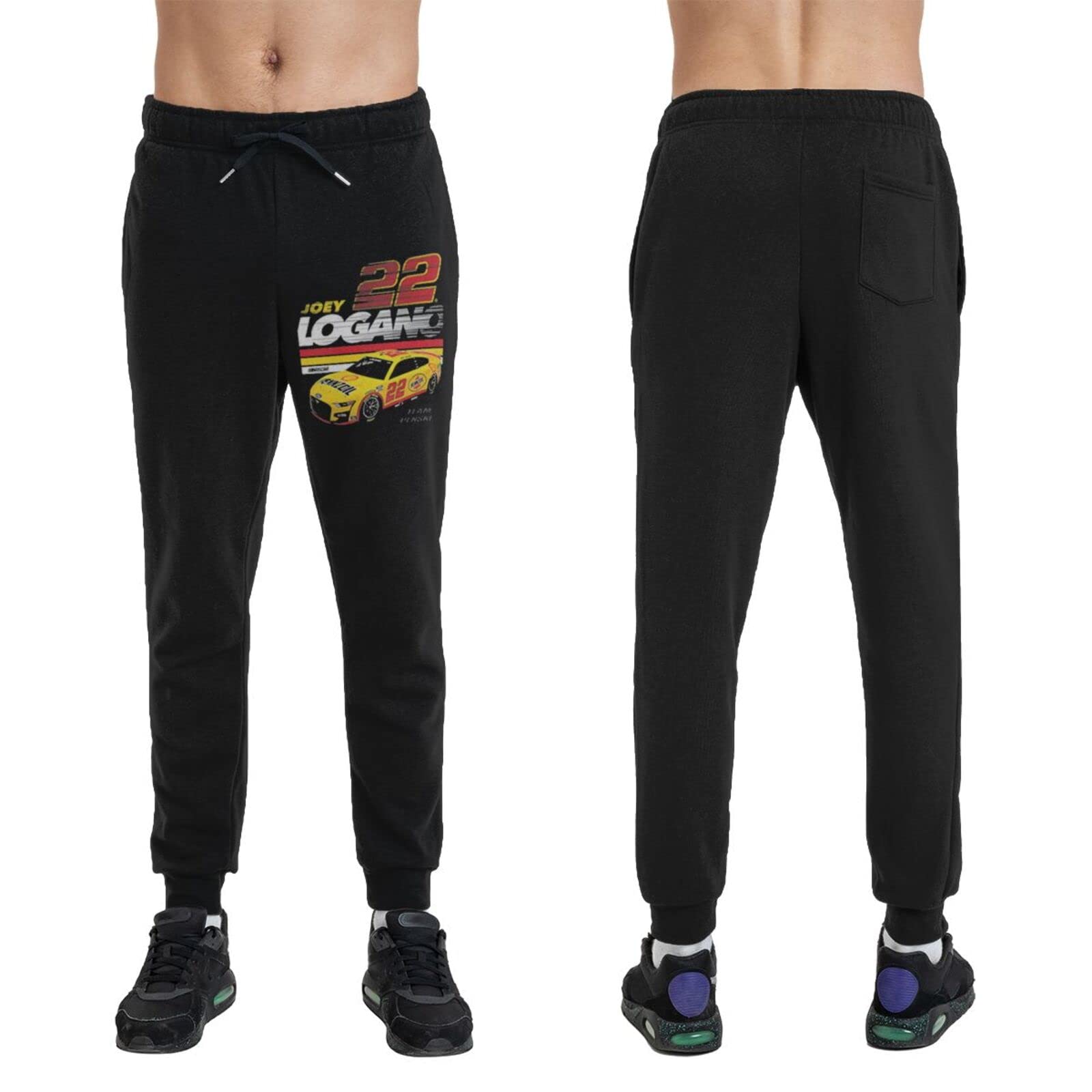 ASFRSH Joey Logano 22 Sweatpants Mens Fleece Casual Joggers Athletic Track Pants with Pockets Black