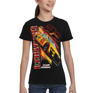 ASFRSH Joey Logano 22 Shirt for Teen Girl & Boy Printing Short Sleeve Tee Athletic Classic Shirt Crewneck T-Shirt