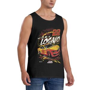 asfrsh joey logano 22 men sleeveless garment sport t-shirt athletic undershirt tank top shirt quick dry men's tee black