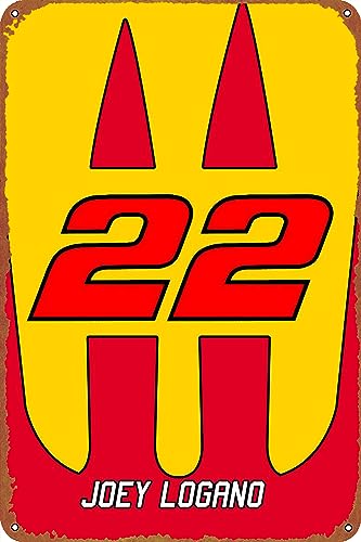 Logano 22 NumPlate Poster Metal Sign Tin Metal Retro Wall Decor for Home,Street,Gate,Bars,Club