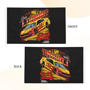 Joey Logano 22 3x5 Ft Flag Double-Sided Printing Banner Indoor Outdoor Decorative Flags Metal Grommets Durable