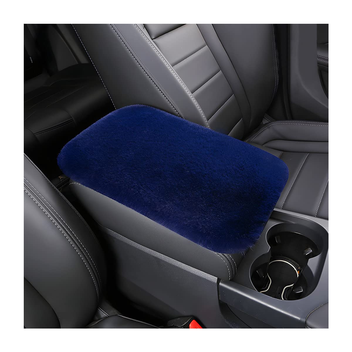 Fluffy Car Armrest Cover, Universal Car Center Console Pad, Car Armrest Seat Box Cover Decor Accessories For Women Men, Armrest Seat Box Cover Protector For Most Vehicle, SUV, Truck, Car (Blue)