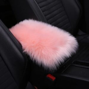 TOTMOX Center Console Cushion Pad Armrest Pad, Furry Armrest Cover, Car Interior Accessories, Blue