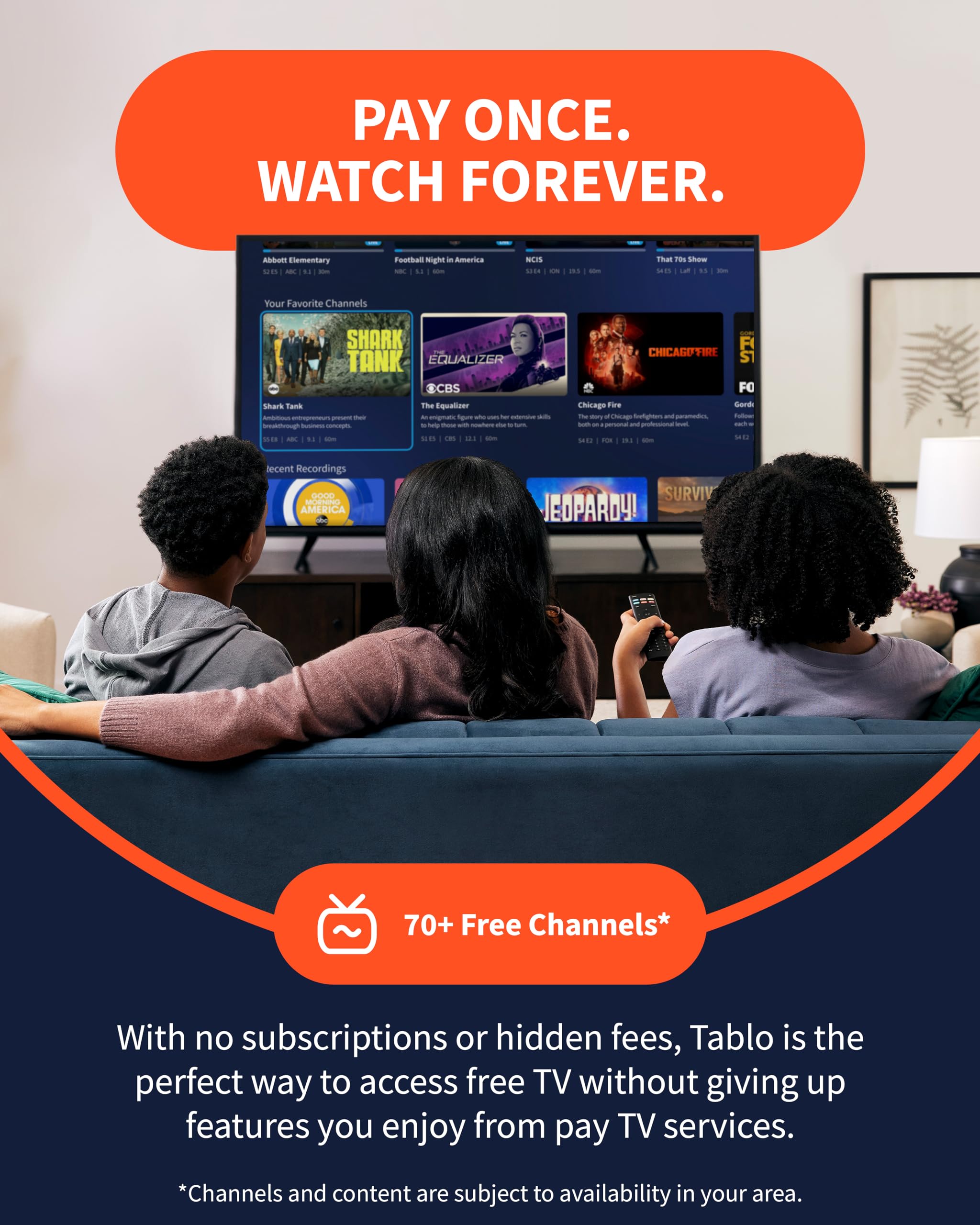 Tablo 4th Gen 2-Tuner Over-The-Air (OTA) DVR - Watch, Pause & Record Live TV, News, Sports & Movies Throughout Your Home Over Wi-Fi - Pairs w/Any TV Antenna - 50+ Hrs Recording - No Subscriptions