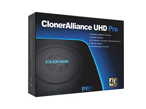 ClonerAlliance UHD Pro, 4K Video Recorder, HDMI Capture DVR with H.265/H.264 Codec, Cinematic 4K@24fps Recording(Up to 4K@30fps), No PC Required.