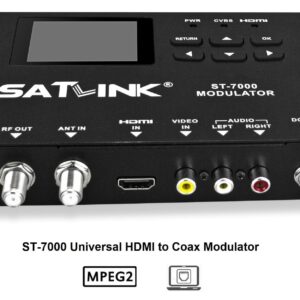 SatLink ST-7000 HDMI to RF Digital Modulator/Encoder Delivers 1080p HDMI Video to TVs as HD ATSC or QAM (J.83B) Channel via Coax Network