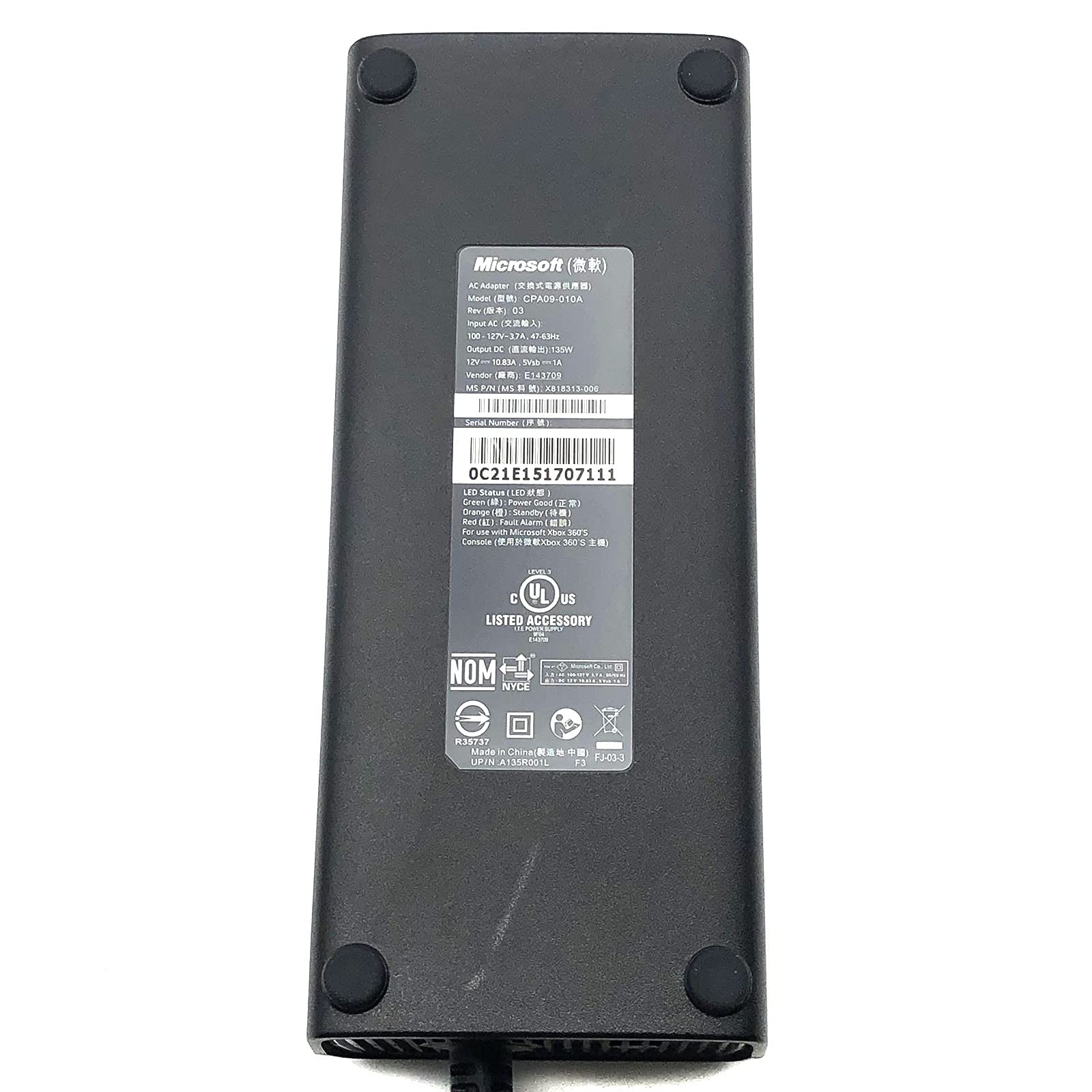 Genuine Microsoft AC Adapter Power Supply for XBOX 360 Slim 100 - 127V