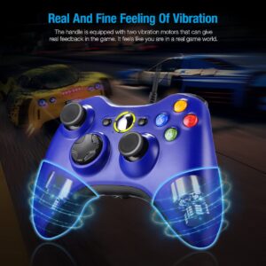 Powerextra Wired Xbox 360 Controller with Upgraded Joystick for PC Windows 7 8 10 - Blue