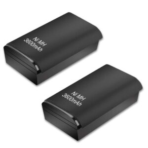 actzone 2pcs 3600mah rechargeable ni-mh battery replacement for xbox 360 wireless controller