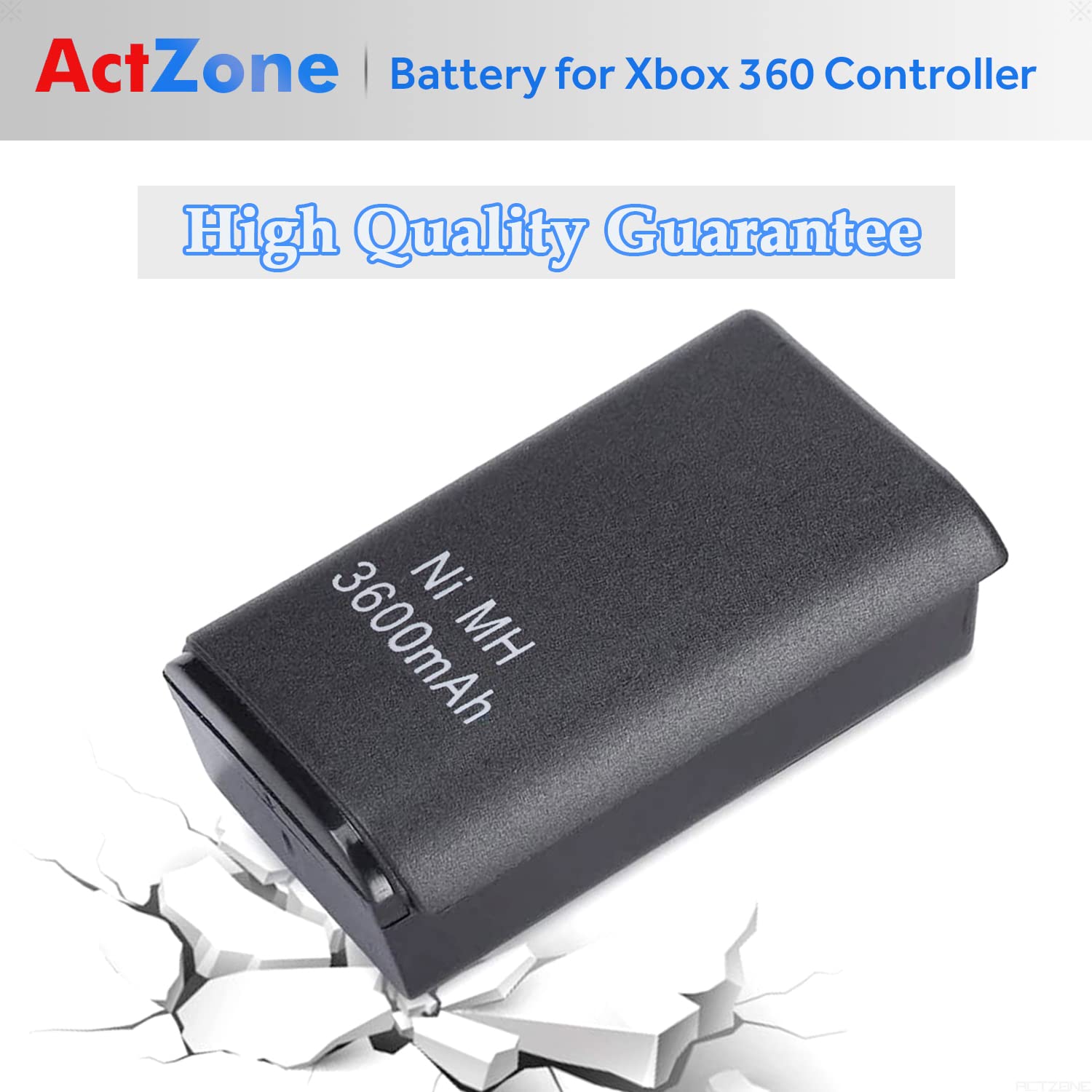 ActZone 2pcs 3600mAh Rechargeable Ni-MH Battery Replacement for Xbox 360 Wireless Controller