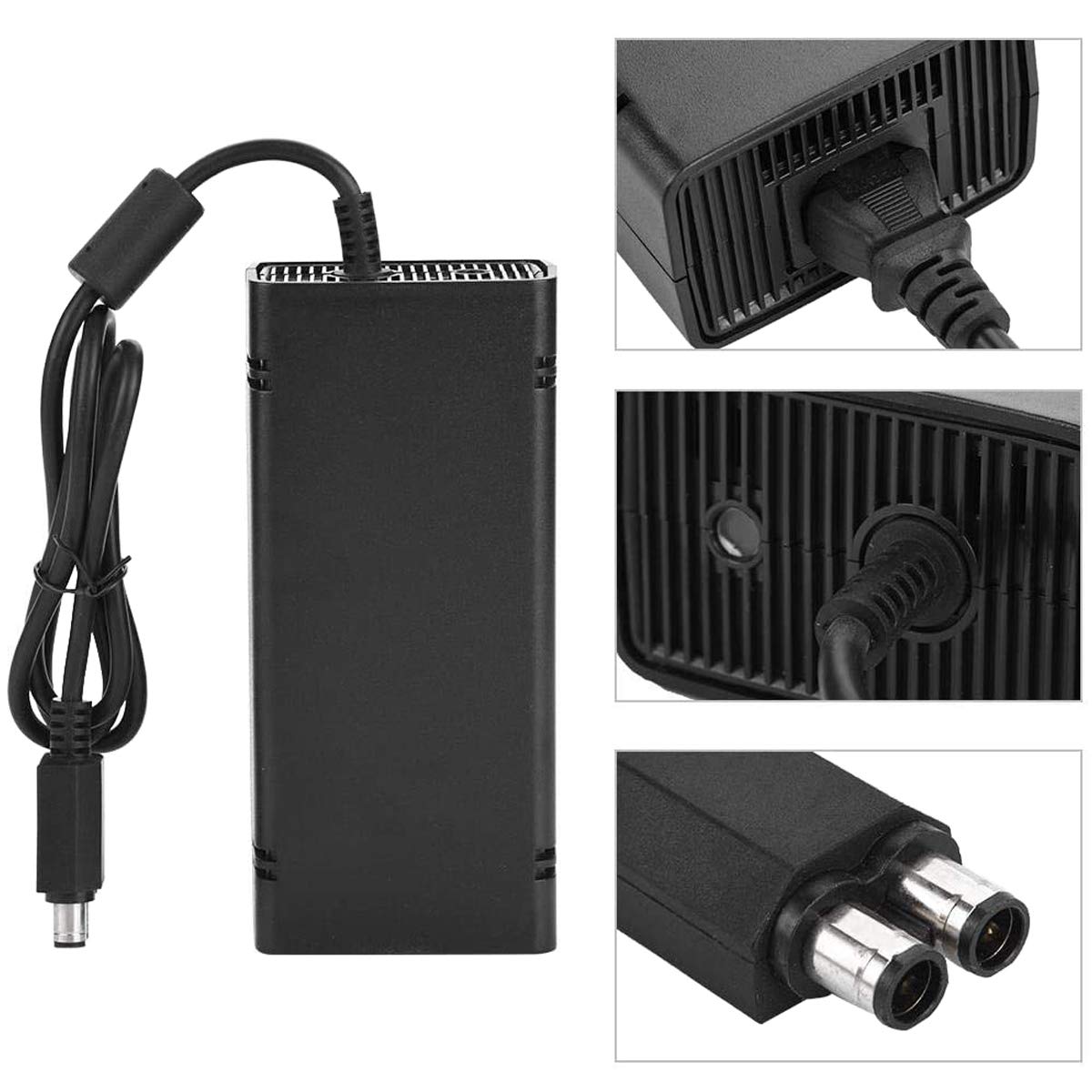 uowlbear Xbox 360 Slim Power Supply, AC Adapter Power Brick with Power Cord for Xbox 360 Slim Console 100-240V Auto Voltage Low Noise Version -Built in Silent Fan