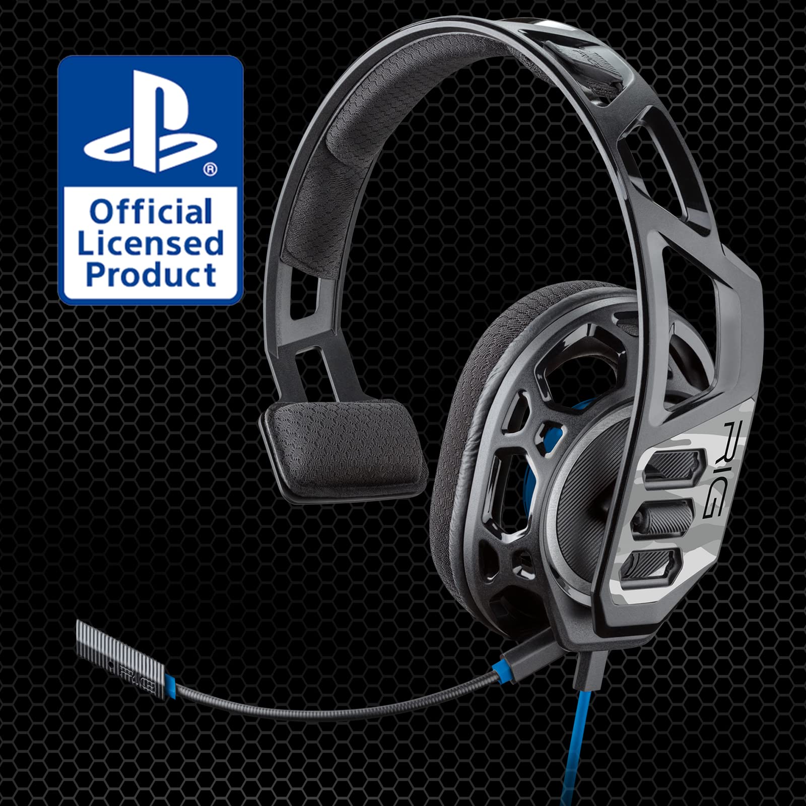 RIG 100HS Premium Open Ear Chat Headset Officially Licensed for Playstation PS5, PS4 with Noise Canceling Microphone (Arctic Camo)