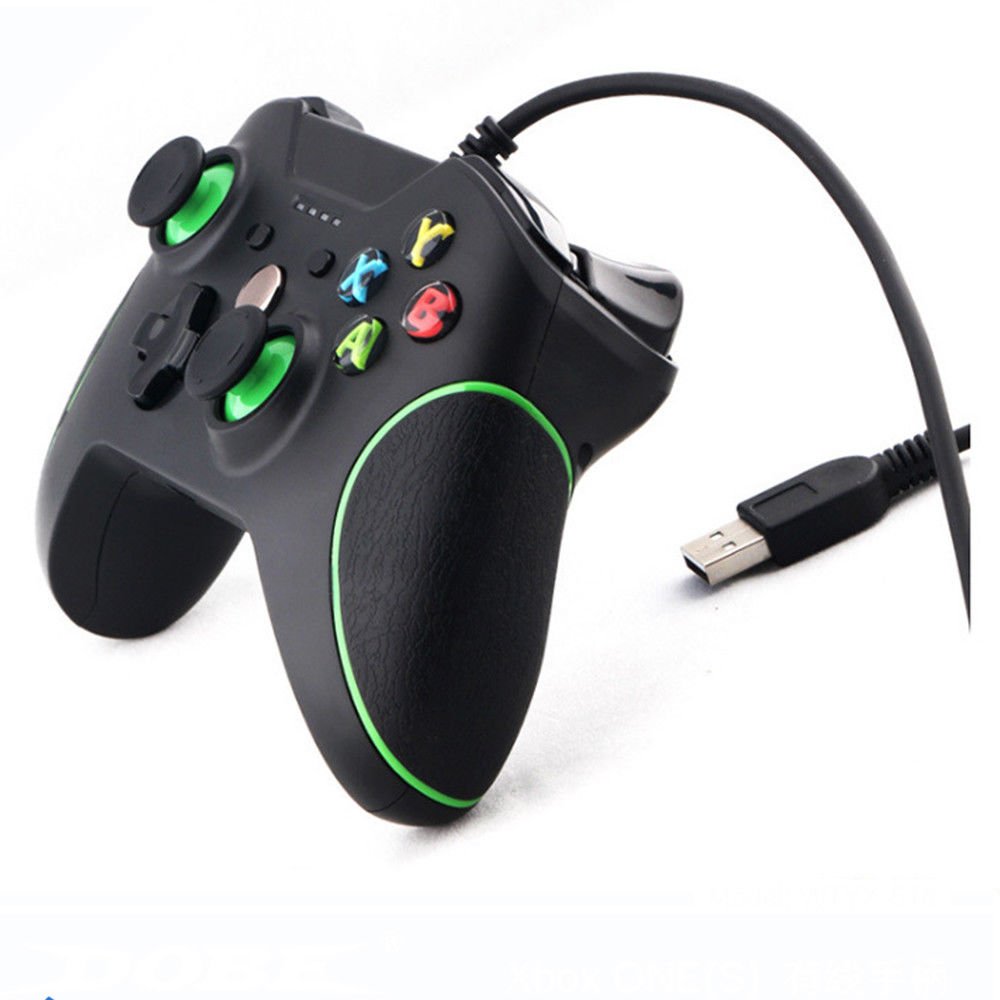 OSTENT Wired USB Controller Joystick Gamepad for Microsoft Xbox One/Xbox One S/Windows PC Laptop Computer Color Black