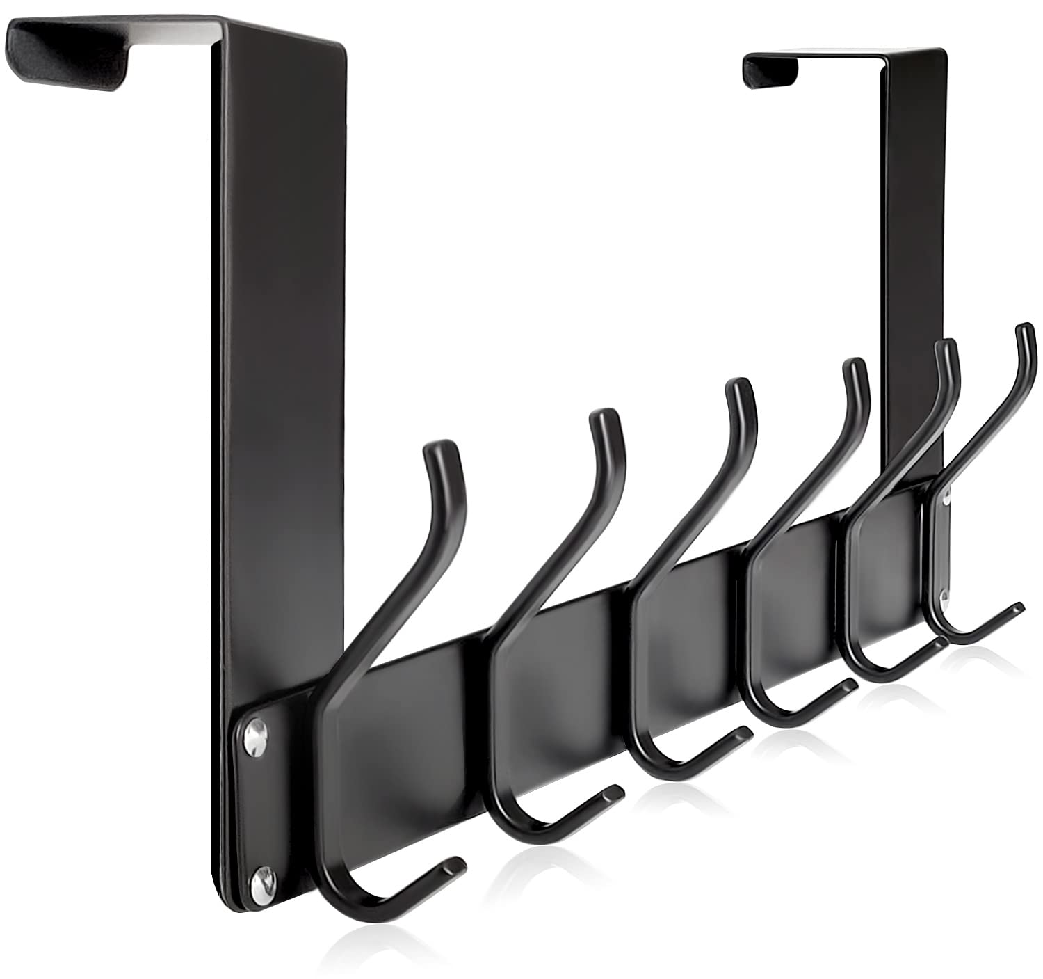 KEOAMG Over The Door Hooks, No Assembly Required Door Hanger Hook, Sturdy Over The Door Coat Rack, Over Door Hanger Door Hooks for Hanging Clothes, Towels, Hats, Matte Black