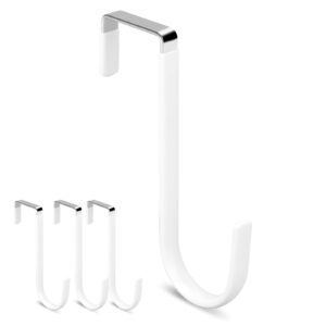 DAJIANG Over Door Hooks, 4 Pack - Soft Rubber, Prevent Scratches, For Hanging Clothes, Towels, Bags in Bathroom, Bedroom, Kitchen